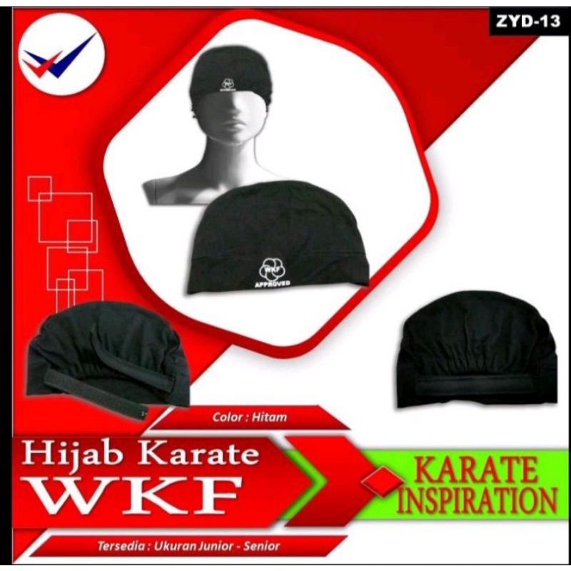 HIJAB KARATE DESIGN WKF APPROVED HEAD PROTECTOR HIJAB