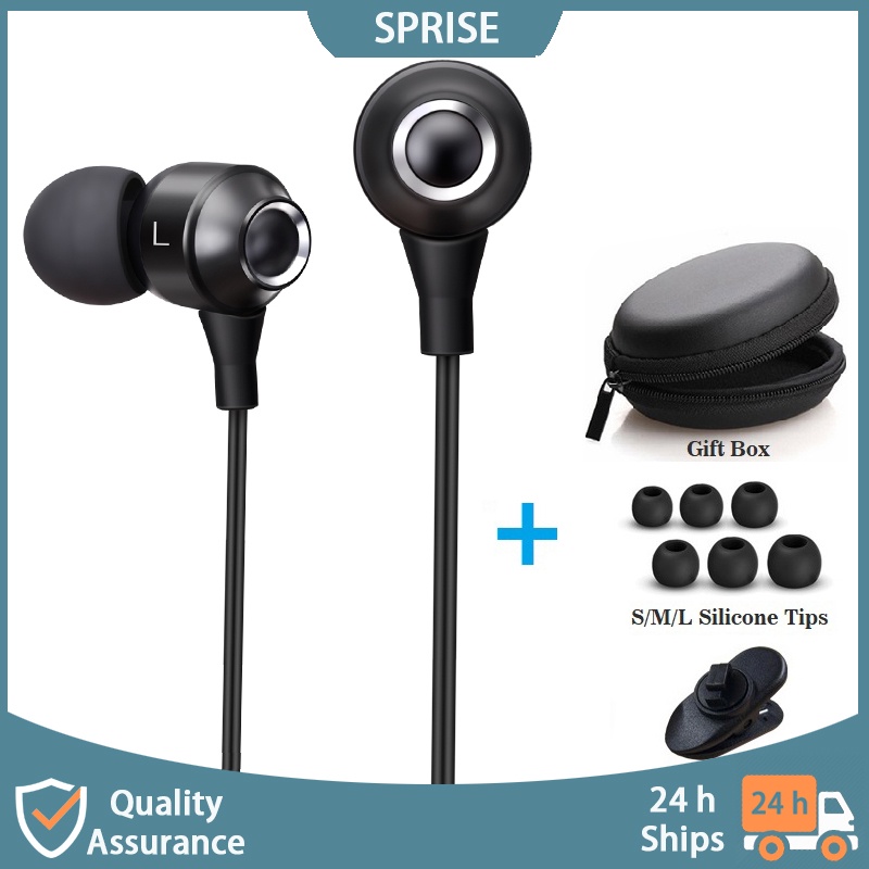 Sprise Bass หูฟังสเตอริโอโลหะพร ้ อมไมโครโฟนตัดเสียงรบกวนหูฟังชนิดใส ่ ในหูชุดหูฟังเดิมหูฟังสําหรับเล ่ นเกม Universal 3.5 มม .