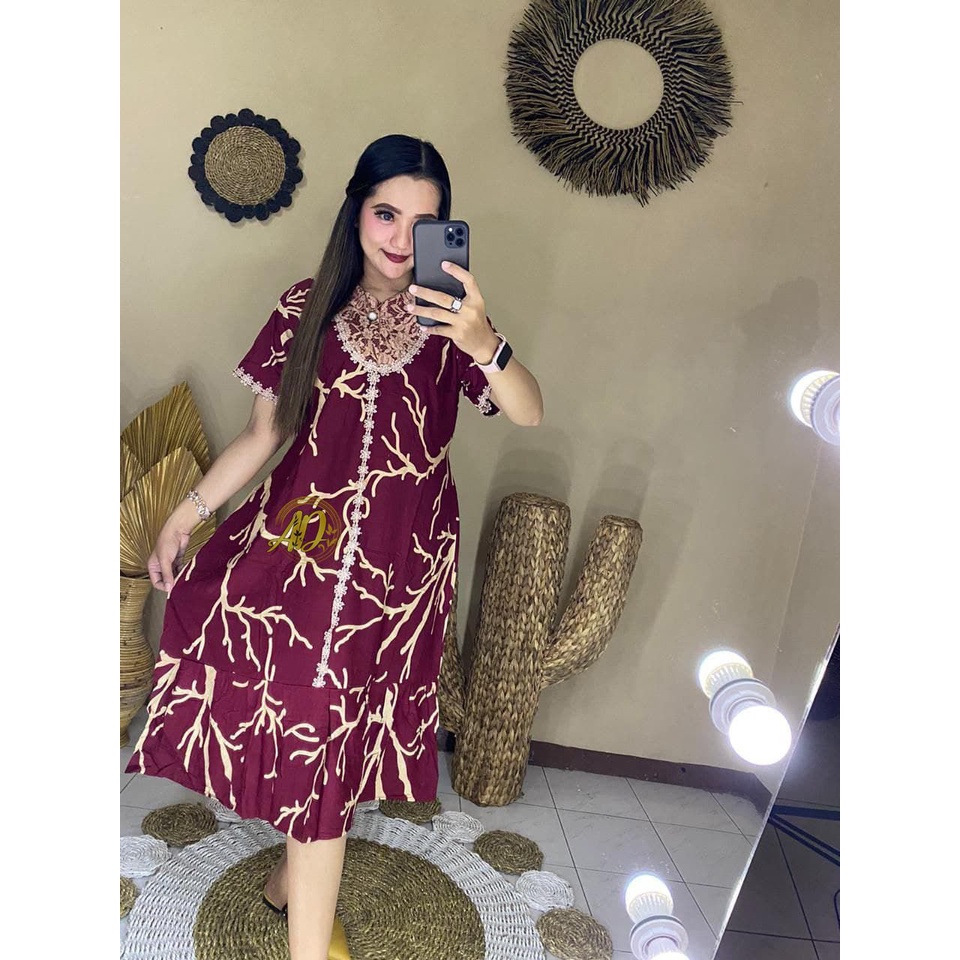 คําลูกไม้ DASTER MOTIF BUSUI DASTER FRONT ZIPPER PEKALONGAN SLEEPING CLOTHES