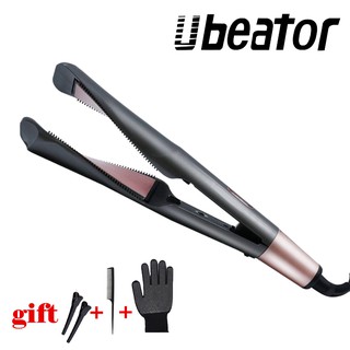 Ubeator ใหม่ล่าสุดมืออาชีพ 2 in 1 ผมดัดผมและยืดเหล็กดัดผมดัดผมเปียกและแห้งผมเหล็กแบน