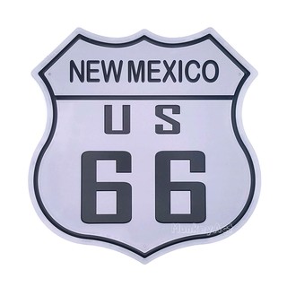 ป้ายสังกะสีวินเทจ New Mexico, Route US 66 (ลักษณะปั๊มนูน)