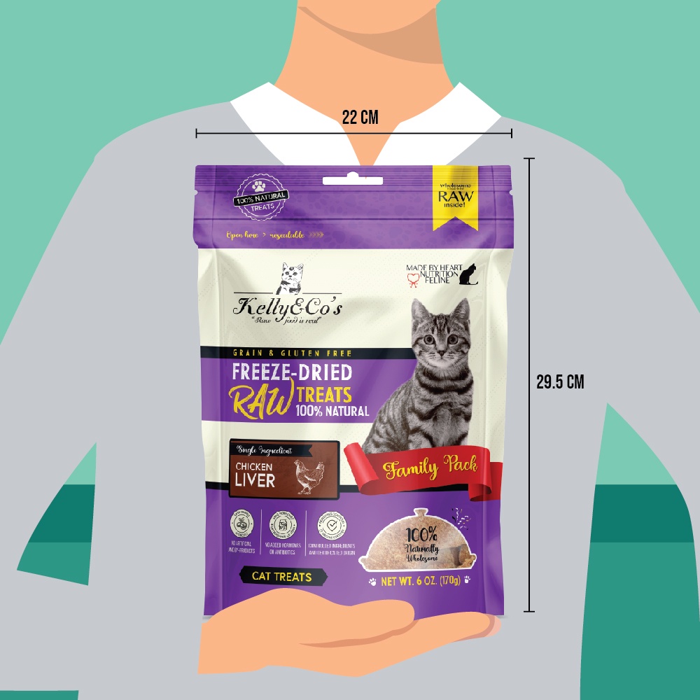เคลลี่แอนด์โค ขนมแมว ขนมฟรีซดราย ตับไก่ ขนาดแฟมิลี่ไซด์สุดคุ้มค่า (170g) - รูปที่ 2