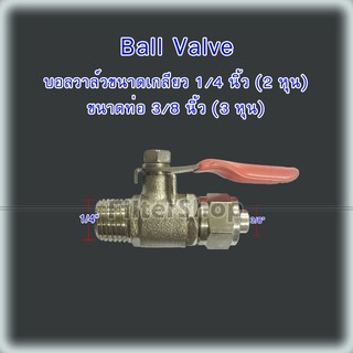 วาล์ว เครื่องกรองน้ำขนาด 1/4 (แดง) เกลียวนอก 1/4 MIP