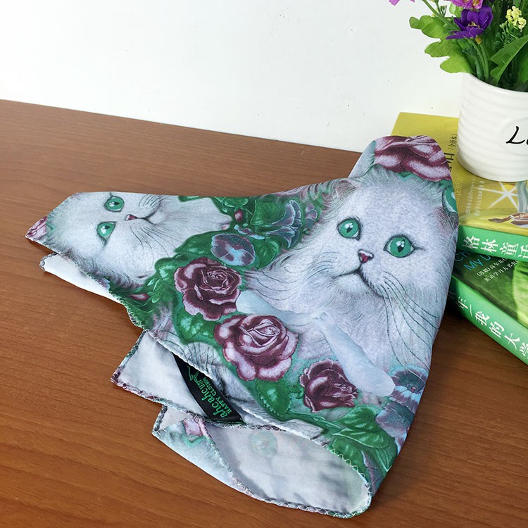 ให้เป็นของขวัญปีใหม่ได้ สวยงามมากๆ Muchacha Ahcahcum cat scarf 49x49 CM