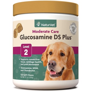 Naturvet Glucosamine DS Plus (Level 2) บำรุงข้อ สุนัข-แมว ป้องกันข้อเสื่อม (เม็ดขนม)