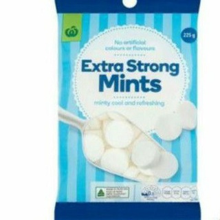 ( พร้อมส่ง )Woolworths Extra Strong Mints 225 g