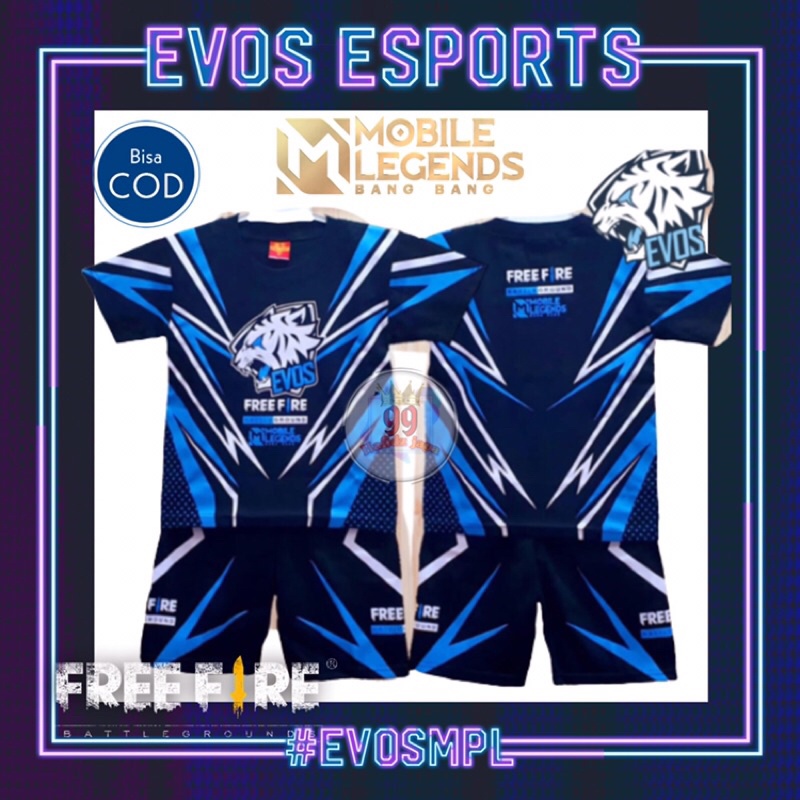 Boys&39; ชุดสั้น EVOS ทีมเสื้อยืด / ฟรี FIRE SQUAD EVOS เกมเสื้อผ้าชุด / RRQ GAMING CLOTHES ชุด / EV