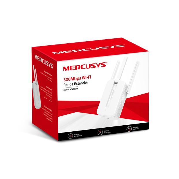 Mercusys MW300RE อุปกรณ์ขยายสัญญาณ Wi-Fi Repeater ใช้ง่ายแค่เสียบปลั๊ก 300Mbps Wi-Fi Range Extender