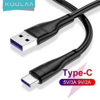 Kuulaa สายเคเบิลชาร์จเร็ว 3A USB Type C สําหรับสมาร์ตโฟนระบบ Android Samsung Huawei Xiaomi