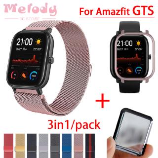 3 in 1 สายคล้องข้อมือโลหะสำหรับ AMAZFIT GTS สายคล้องข้อมือ