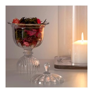 KONSTดอกไม้แห้งหอมในถ้วยแก้ว Potpourri in glass cup สูง 20 cm