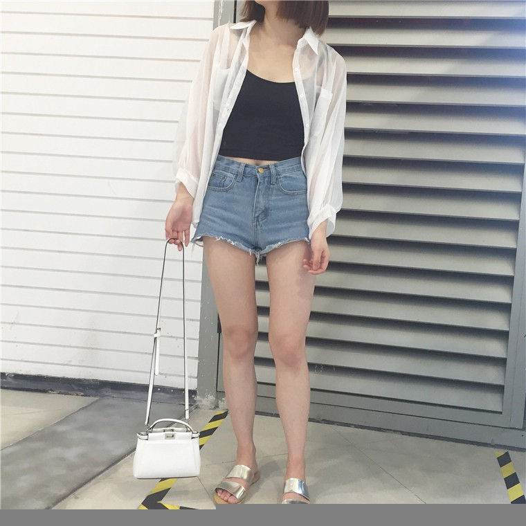 Lune 008 ***สินค้ามีพร้อมส่ง*** เสื้อเชิ้ตชีฟอง *สินค้าขายดี* เสื้อป้องกันแสงแดด แขนยาว ตัวใหญ่ มีกระเป๋า2ข้าง - รูปที่ 6