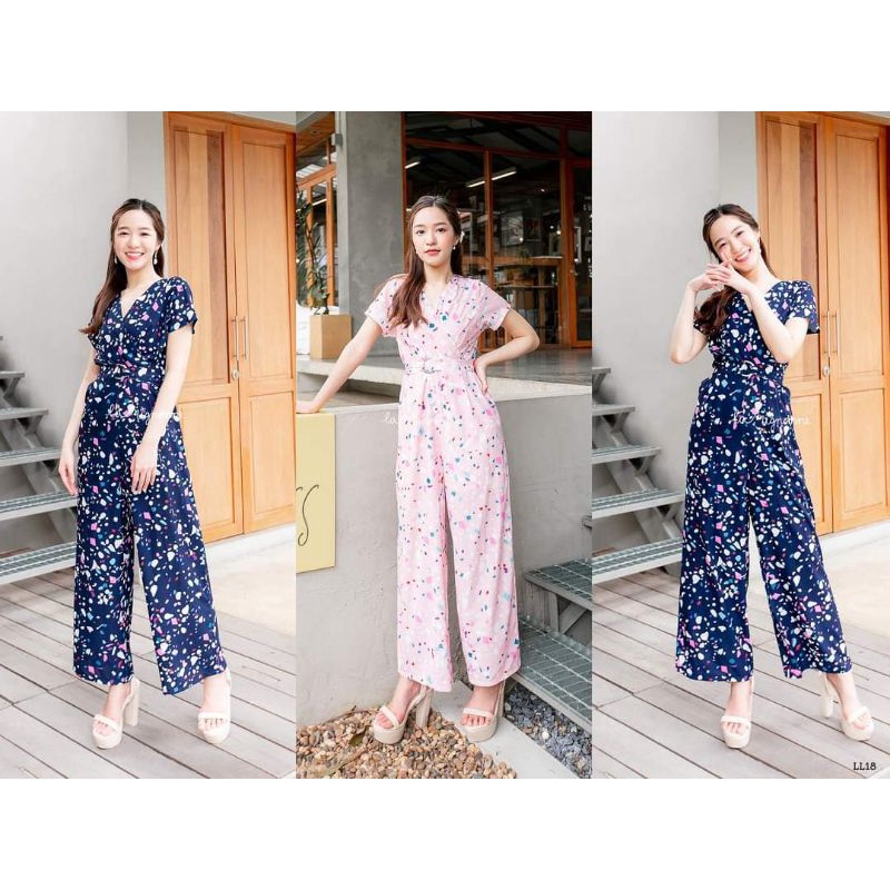 จั้มสูท สีชมพู ป้าย Lamignonne