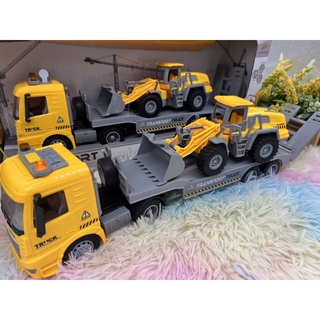 🌈ของเล่น ของเล่นเด็ก รถเทรเลอร์ขนรถตัก เทรเลอร์ขนรถไถ รถไถ Track Bulldozer YD8813A