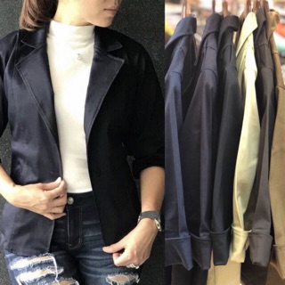 เสื้อผ้าคนอ้วน เสื้อสูทแขน 5 ส่วน ผ้าcotton100%
