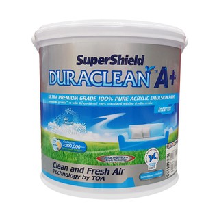 สีน้ำทาภายใน TOA SUPERSHIELD DURACLEAN A+ Base B กึ่งเงา 1 แกลลอน สีน้ำอะคริลิกทาภายใน เกรดอัลตร้าพรีเมียม แบรนด์เดียวใน