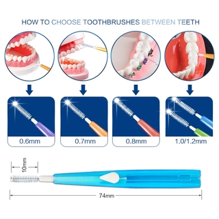 10 ชิ้น / แพ็ค แปรงซอกฟัน ด้ามตรง ขนทรงกรวย Dentalpro Interdental brush I-shape ขนาด 0.6-1.2 มม