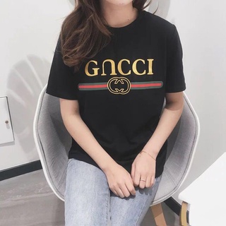 GUCCIs ผู้หญิงแฟชั่นใหม่เสื้อยืดแขนสั้นผู้หญิงเกาหลีเสื้อผ้า