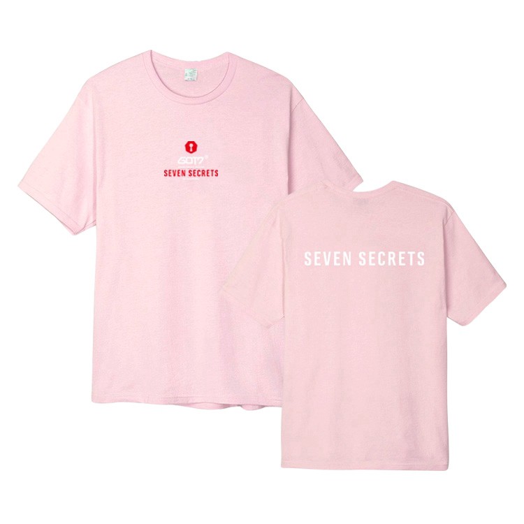 คอลูกเรือเสื้อยืดคอกลม♤♤KPOP GOT7 SEVEN SECRETS T-shirt Unisex Cal Crew Neck Tee Tops Newผ้าฝ้ายแท้