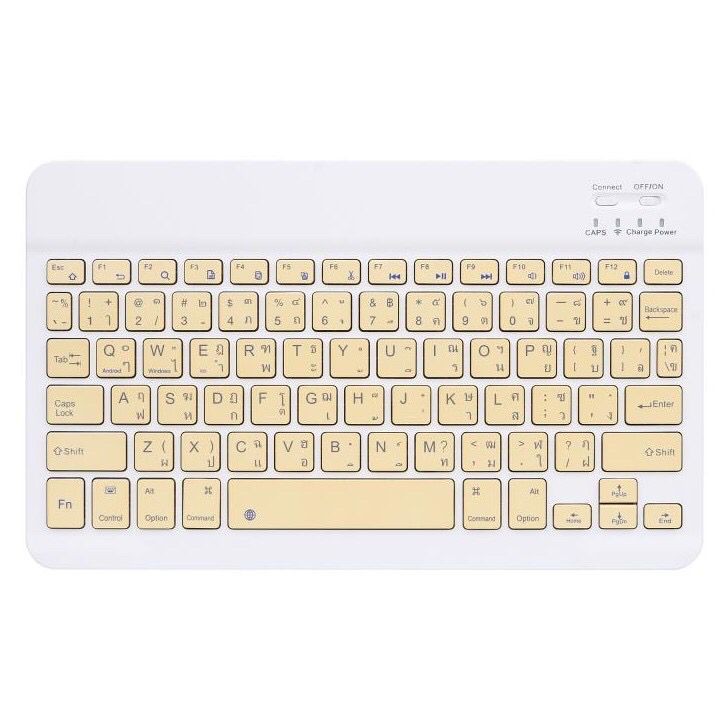 โปรโมชั่น [แป้นภาษาไทย] Keyboard คีย์บอร์ดบลูทูธ   แท็บเล็ต Samsung Huawei  10.2 gen 7 ใช้ได้ คีย์บอร์ดสำหรับแท็บเล็ต มินิคีย์บอร์ด แป้นพิมพ์ Bluetooth