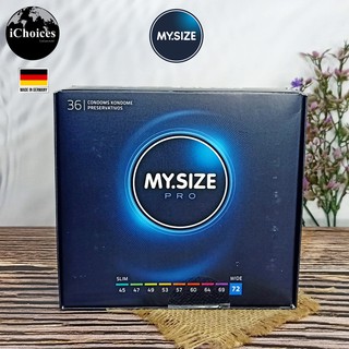 ถุงยางอนามัย ขนาด 72 มม. MY.SIZE® PRO VYTEX Natural Rubber Latex Condoms Size 72 mm 5, 15 or 36 Pieces