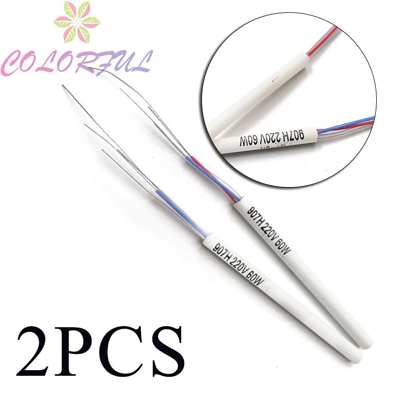 【COLORFUL】หัวแร้งบัดกรีไฟฟ้าเซรามิค 60w ปรับอุณหภูมิได้ 75 มม. สีขาว 2 ชิ้น