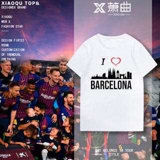 T-shirt  ฟุตบอล ครึ่งแขน Messi Barcelona Messi เสื้อยืดแขนสั้น Barcelona แฟน ๆ ผ้าฝ้าย ความเห็นอกเห็นใจS-5XL
