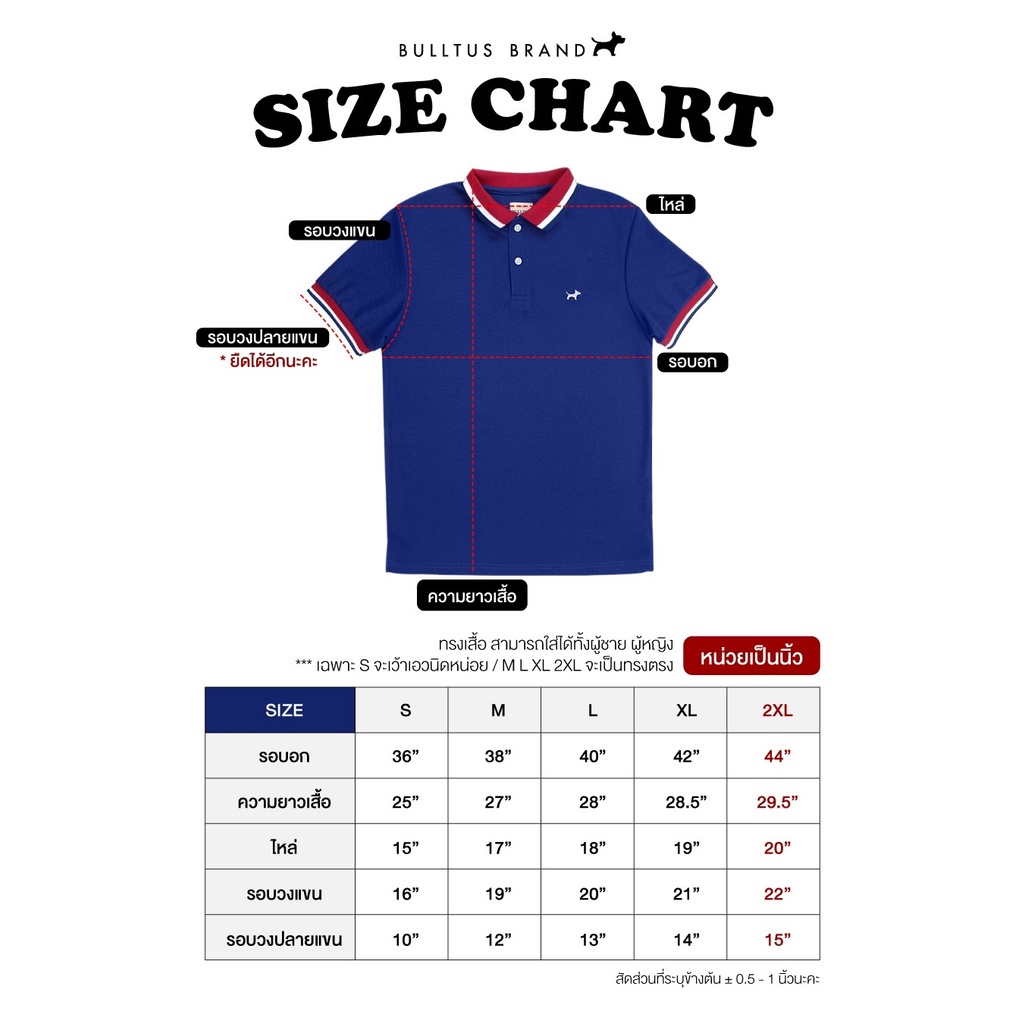 เสื้อโปโล สีขาว Bulltus Brand รุ่น Double Line Collection - รูปที่ 7