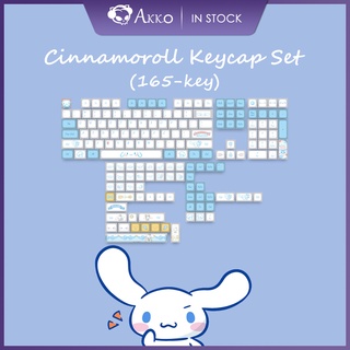 Akko ชุดแป้นพิมพ์ Pbt 165 คีย์ Osa Profile, Cinnamoroll Theme, รองรับ 2u Shift, คีย์บอร์ดย้อมสีสําหรับ Gateron Kailh Cinnamoroll Mx