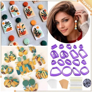 Polymer Clay Cutters Earring Making Supplies Jewelry Making with Earring Cards, Earring Hooks, Jump Rings Shapes