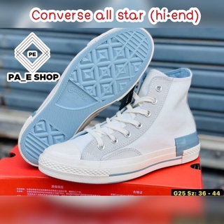 Converse all stars (hi-end) พร้อมกล่อง รองเท้าผ้าใบรองเท้าสีขาวสีเบจสําหรับผู้ชายผู้หญิง