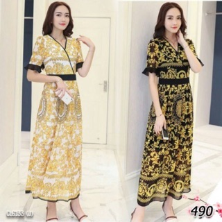 6133 Maxidress เดรสยาวพิมพ์ลายหลุย