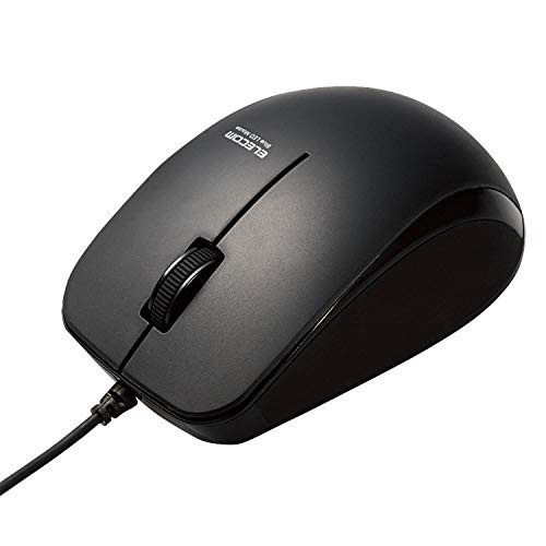 [🗻ส่งตรงจากญี่ปุ่น✈]Elecom Mouse Wired M-BL27UBSKBK 3 ปุ่ม Rubber Grip Silent Antibacterial Black