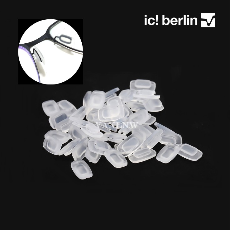 แป้นจมูกแว่นตา ic berlin แป้นจมูกซิลิโคน ทรงสี่เหลี่ยม แบบกด (Push-on) ขนาด 11 x 6 mm ซิลิโคนแท้ นิ่ม ป้องกันแว่นลื่นไหล