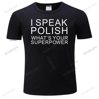 เสื้อยืด ทรงหลวม พิมพ์ลายตัวอักษร I Speak Polish What Your Superpower Polska Kurwa สําหรับตกแต่งบ้าน