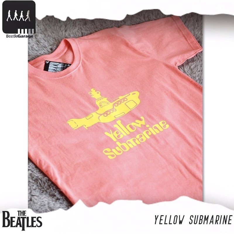 Ready The Beatles Yellow Submarine เสื้อยืดเพลง Band Peach Pink Beatlesan Vintage Retro