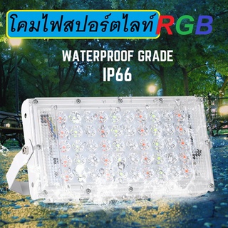 โคมไฟสปอร์ตไลท์ 80W แสงRGB( 1 แถม 1) LED Sport Light ไฟสปอร์ตไลท์ LED โคมไฟ ไฟตั้งพื้น สปอร์ตไลท์ LED