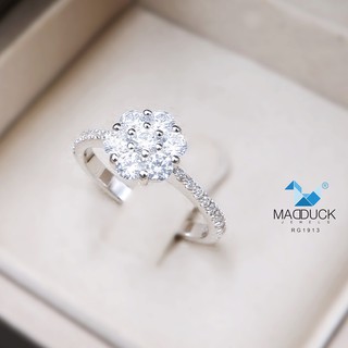 Madduckjewels แหวนเงินแท้ เพชร CZ ชุบโรเดียม RG1913