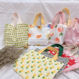 Canvas bag Top-Handle Bags กระเป๋าแฟชั่นสำหรับผู้หญิงเสื้อสายเดี่ยวแบบครึ่งตัว
