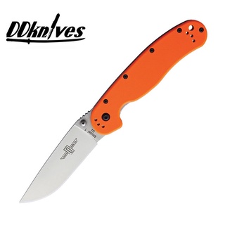 มีดพับ Ontario RAT Model 1 Folding Knife Satin D2 Plain Blade, Orange Nylon Handles (8867OR)