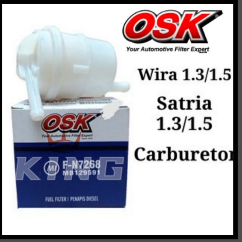 OSK F-N7268 FUEL FILTER PROTON WIRA SATRIA 1.3 1.5CC เครื่องยนต์คาร์บูเรเตอร์ (F-N7268)