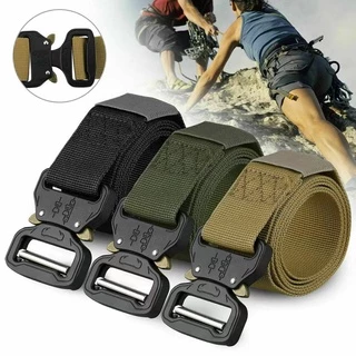 พร้อมส่ง!! เข็มขัดผู้ชาย ทหารยุทธวิธี หัวเหล็ก แข็งแรง เข็มขัดสำหรับ unisex ขนาด 3.7 cm 45นิ้ว ( P13 )