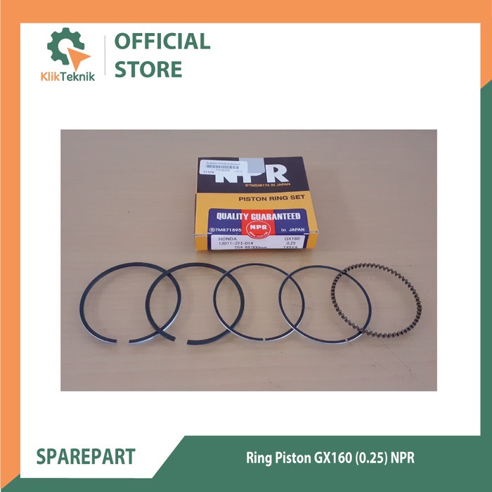 แหวนลูกสูบ GX160 0.25 NPR