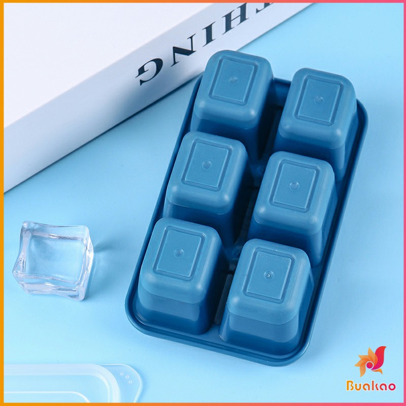 BUAKAO แม่พิมพ์น้ำแข็งก้อน ฝาปิด พร้อมฝา 6 ช่อง Ice tray mould - รูปที่ 7