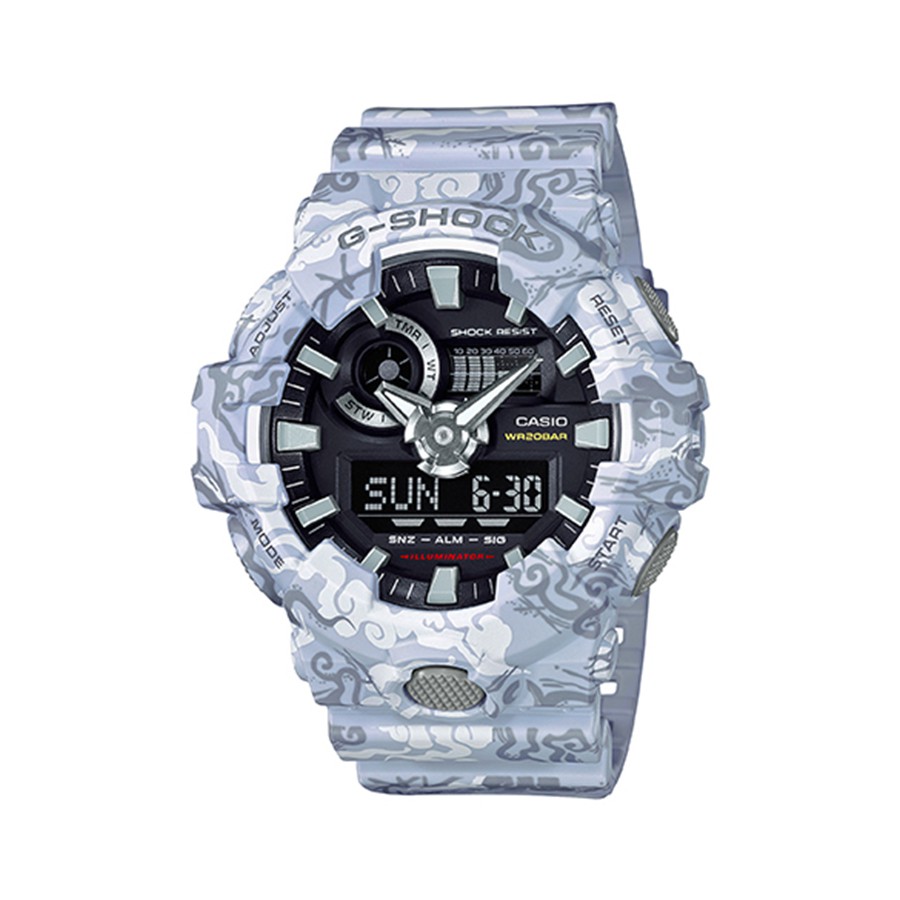 Casio G-Shock นาฬิกาข้อมือผู้ชาย สายเรซิ่น รุ่น GA-700CG-7A CELESTIAL GUARDIAN WHITE TIGER LIMITED EDITION - สีขาว