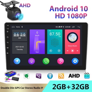 เครื่องเล่นมัลติมีเดีย 2 Din Android10 9 นิ้ว Gps นําทาง Ahd กล้องหลัง 2Gb+32Gb สําหรับรถยนต์