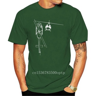 Uh-1 Huey Helicopter Line Art เสื้อยืดแขนสั้น คอกลม ผ้าฝ้าย แฟชั่น สําหรับผู้ชาย 2022S-5XL