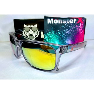 แว่นกันแดด MonsterX กรอบสีดำใส เลนส์สีทอง X2