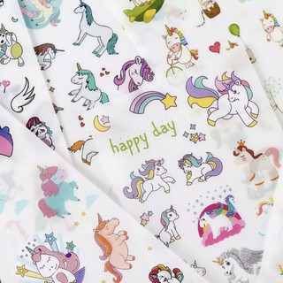 สติกเกอร์ ยูนิคอร์น 🦄 เซ็ต 6 แผ่น Unicorn DIY Sticker Stickers Sheet สติ๊กเกอร์ ไดคัท mimisplan