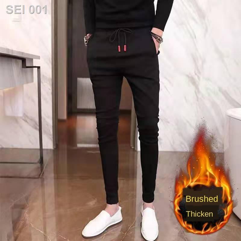 ลดราคา????♕ All-match elastic casual pants male Korean version of the ...